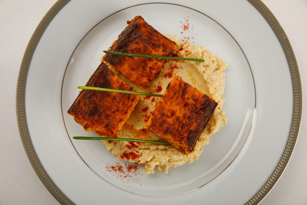 BASTONES DE CALABAZA Y ZANAHORIA CON HUMUS DE GARBANZO