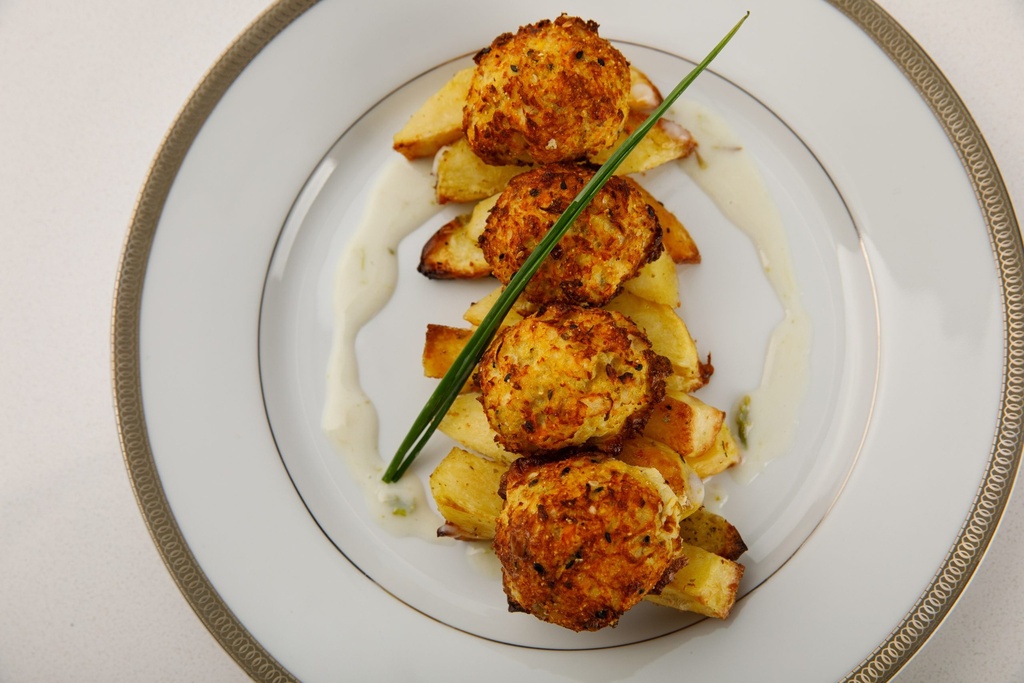 CROQUETAS DE PESCADO CON PURE DE CALABAZA
