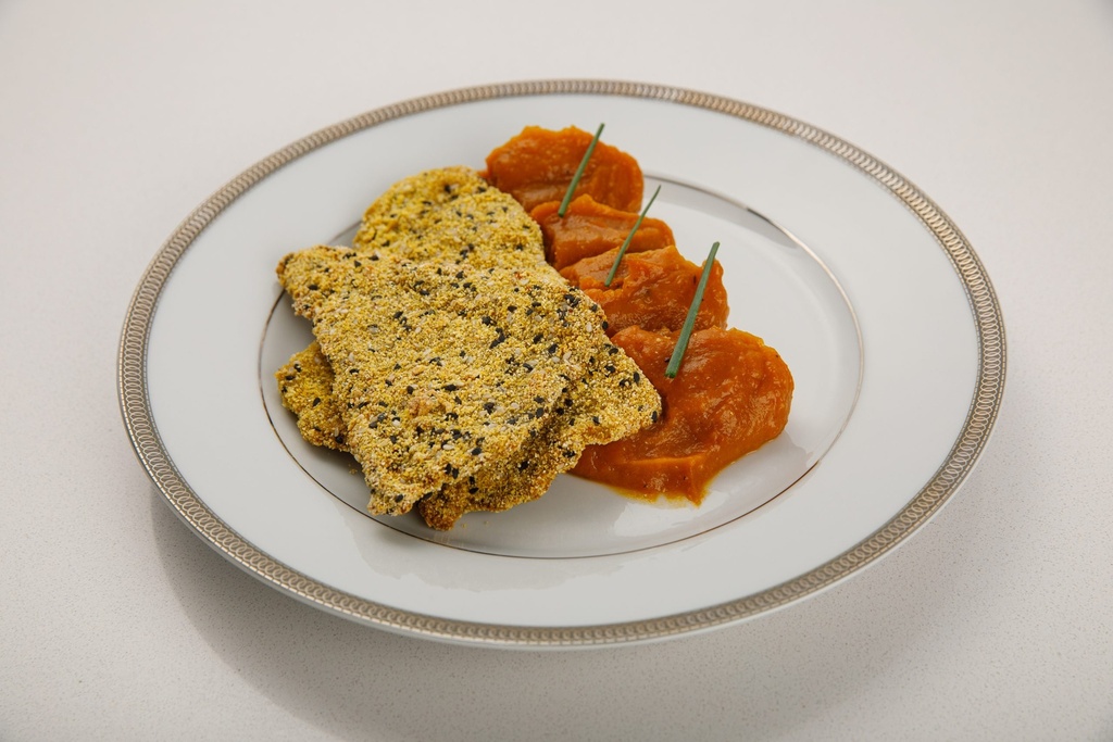 MILANESA DE TERNERA A LA NAPOLITANA CON PURE DE CALABAZA