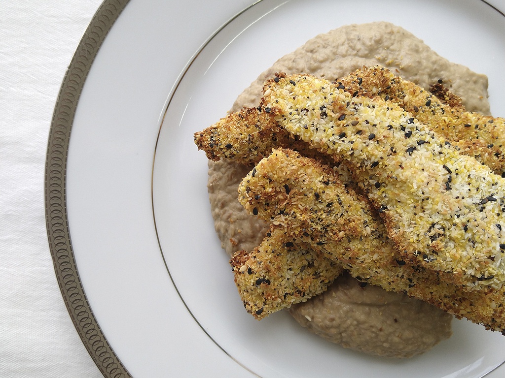 NUGGETS DE POLLO Y PURÉ DE BERENJENA