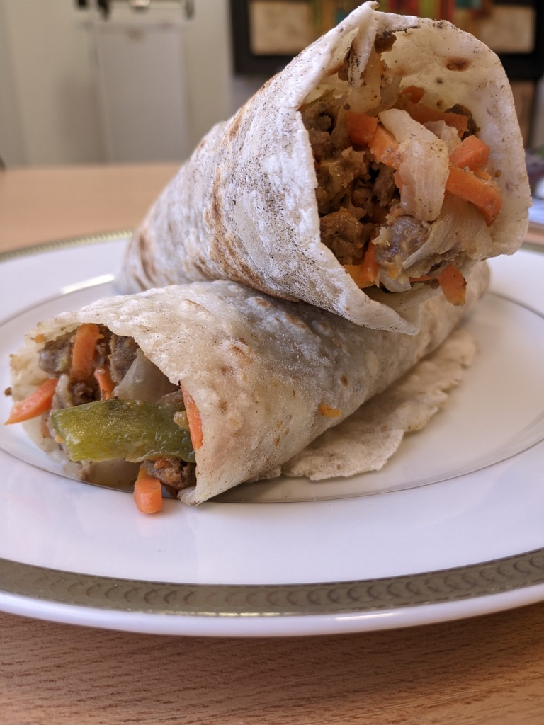 WRAPS DE TERNERA VEGETALES Y QUESO