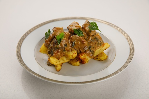 [CO001] CERDO A LA MOSTAZA CON PAPAS RUSTICAS