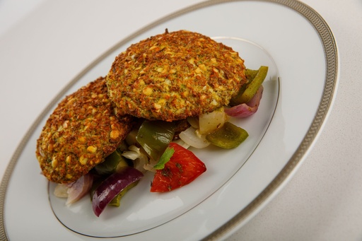 [V0012] HAMBURGUESA DE LENTEJAS CON VEGETALES ASADOS